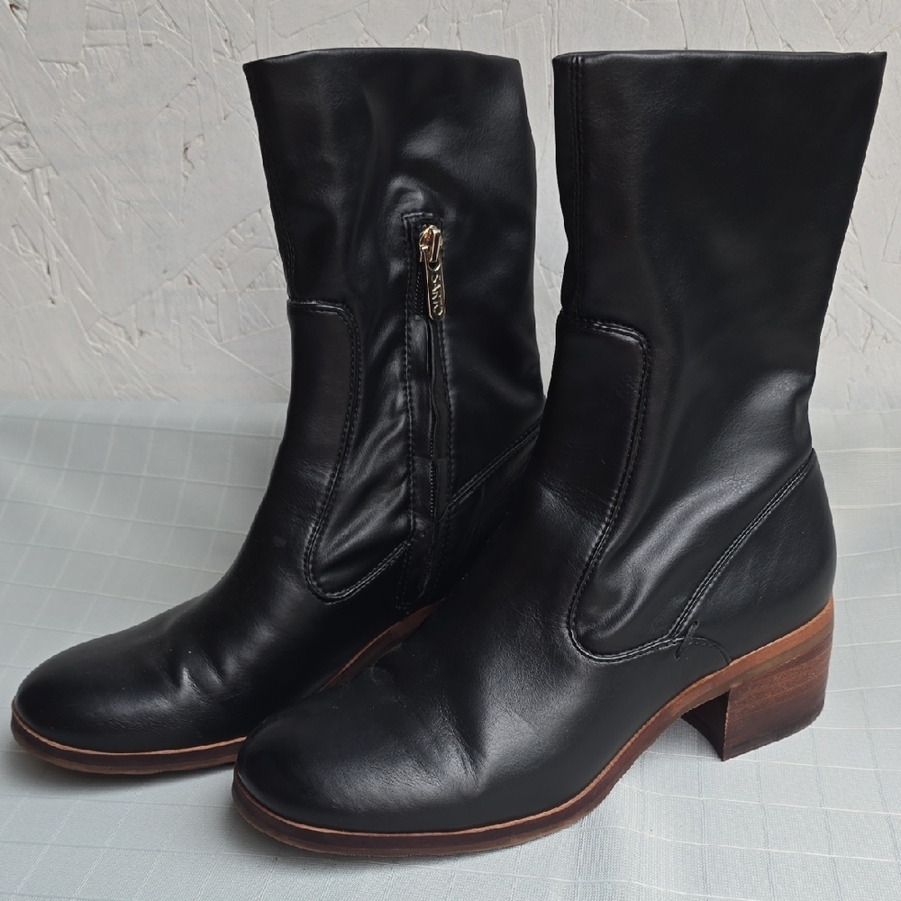Sarto Studio Side Zip Black Heeled Boots
